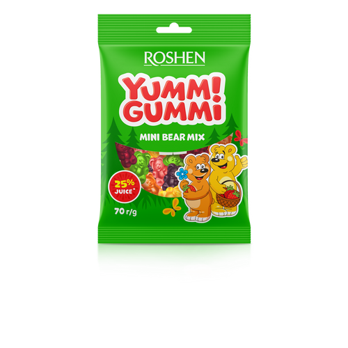 Roshen Yummi Gummi gumeni bomboni mini bear mix 70g slika 1