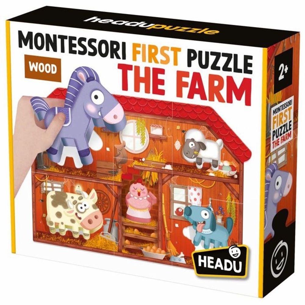 HEADU Edukativna slagalica Montessori First Puzzle - The Farm slika 1
