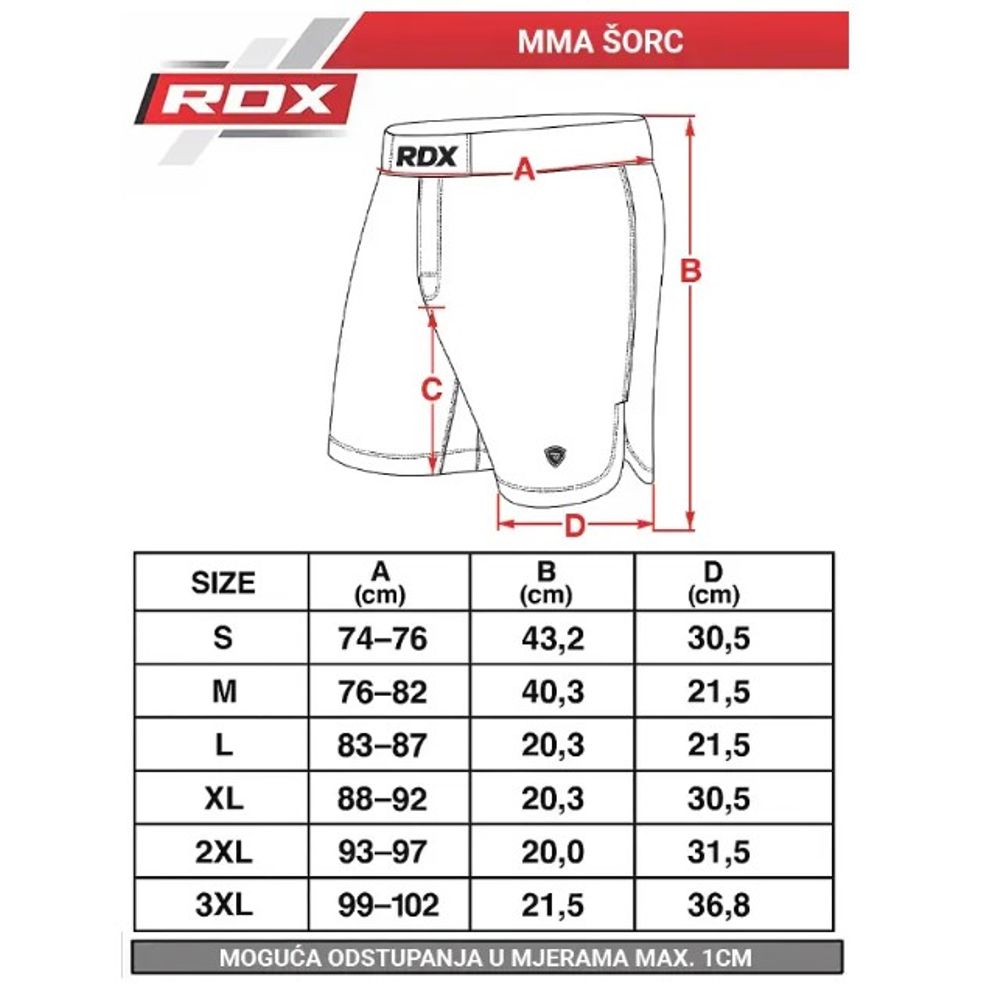 RDX Sports MMA Šorc T15 - Crveni - XL slika 6