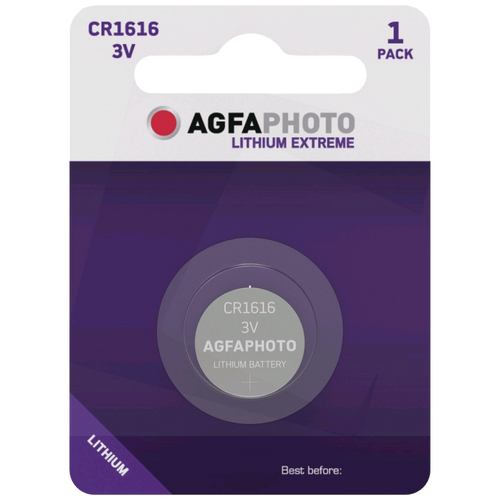 Agfa Baterija litijska, CR1616, 3V, dugmasta, blister 1 kom. - CR1616 B1 slika 1