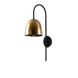 Opviq Zidna lampa CAP, crna- vintage, metal, 16 x 24 cm, visina 57 cm, promjer sjenila 16 cm, visina 17 cm, E27 40 W, Tattoo - 3321
