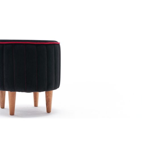 Atelier Del Sofa Tabure, Antracit Ružičasta, Lindy Puf - Black slika 6