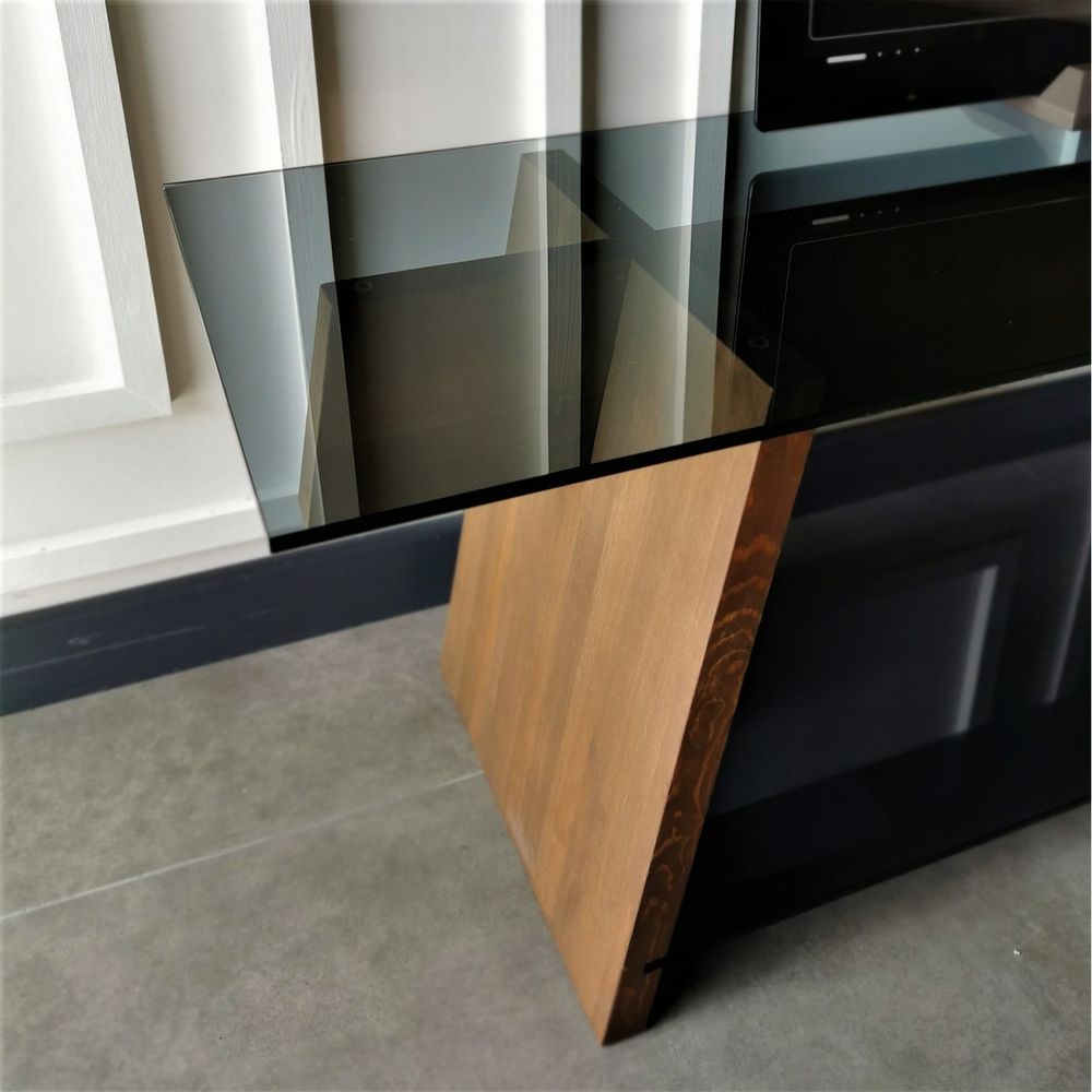 TV stalak TV201 Walnut u crnoj boji slika 7