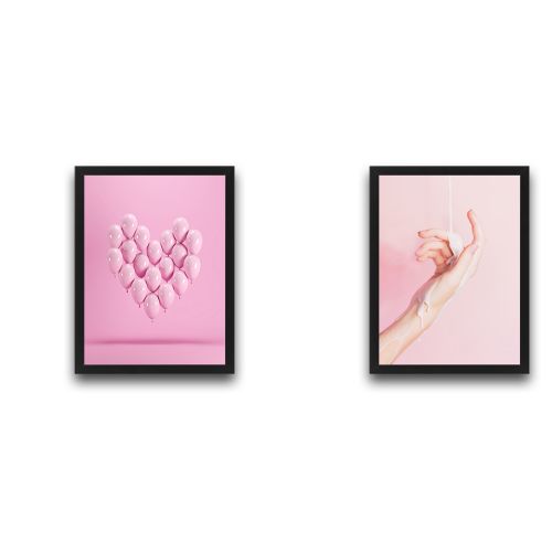 Wallity Uokvirena slika (2 komada), Pink Balloon Set slika 2