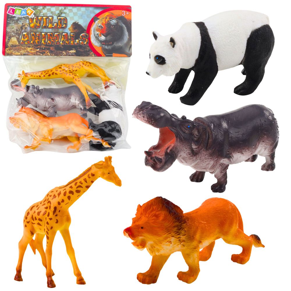 Set figurica divljih životinja Safari Panda Žirafa Lav Nilski konj, 4 komada. slika 1