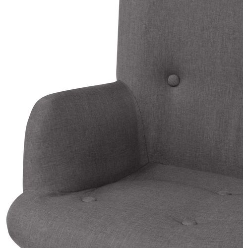 Fotelja s osloncem za noge od tkanine siva slika 8