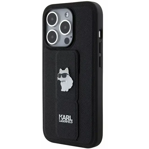 Originalna torbica KARL LAGERFELD Hardcase KLHCP14XGSACHPK za iPhone 14 Pro Max (Gripstand Saffiano choupette PIN / crna slika 3