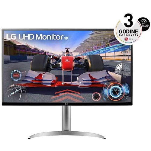 LG 32UQ750P-W 31.5" UltraFine VA UHD 4K 3840x2160@144Hz, 16:9, 2500:1, 4ms, 400 cd/m², 178º/178º, HDR10, FreeSync Premium, 1 DP, 1 USB-C, 2 USB Downstream Port, 2 HDMI, VESA 100x100mm, Height, Pivot, Tilt, Black/Silver, 3yw  slika 1