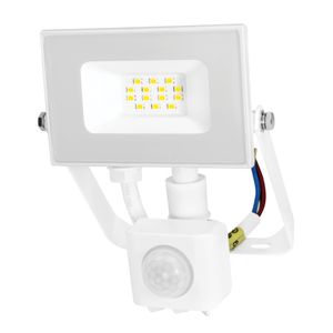 LED reflektor 10 W s detektorom pokreta, 4000 K (neutralno bijela boja svjetla), 800 lm, IP44, 30 000 h, bijeli