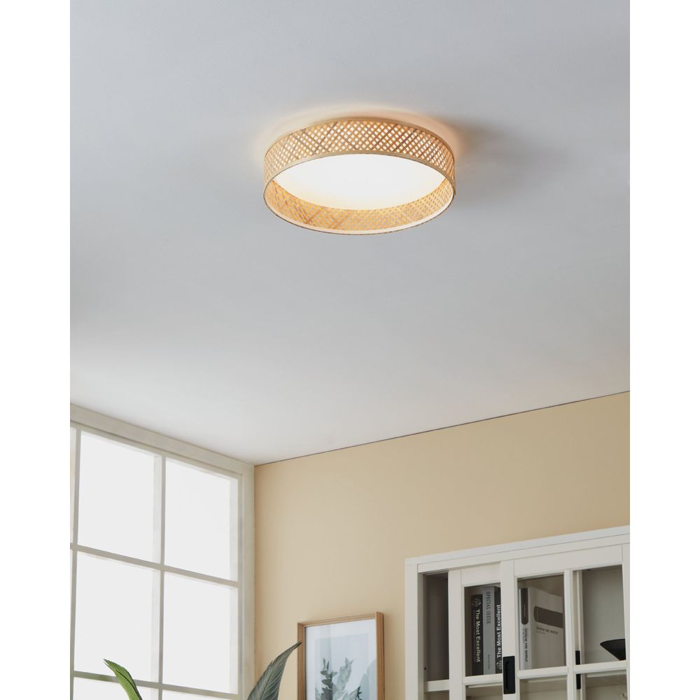 Eglo plafonjera 'LUPPINERIA' - LED, 24W, Ø380 mm, drvo/pletena slika 2