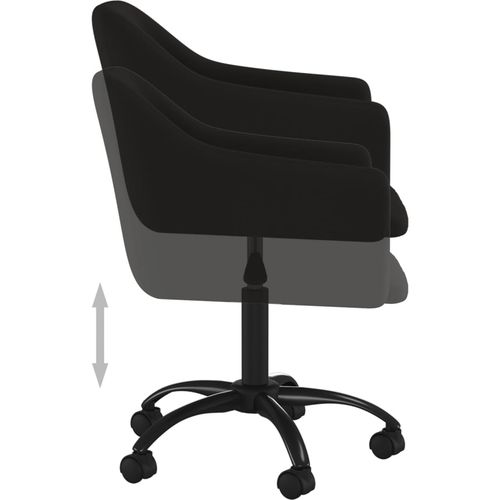 Okretna uredska stolica crna baršunasta slika 7