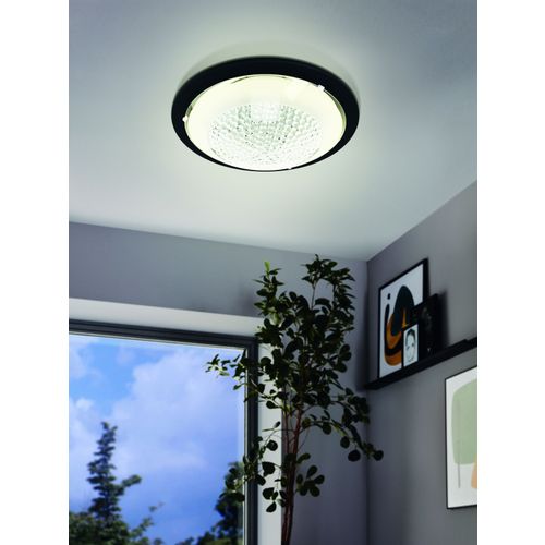 Eglo Acolla 1 plafonjera/1, led, 11w, 950lm, prom 370, crna/staklo/kristali  slika 2