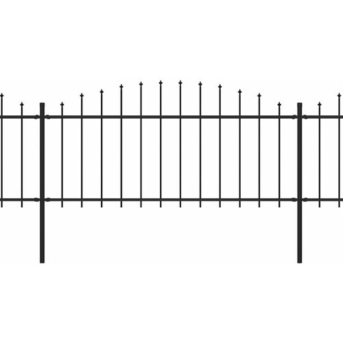 Vrtna ograda s ukrasnim kopljima (0,5-0,75) x 10,2 m čelična crna slika 2