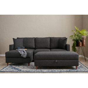 Atelier Del Sofa Kutna garnitura, Antracit, Eva Left - Anthracite