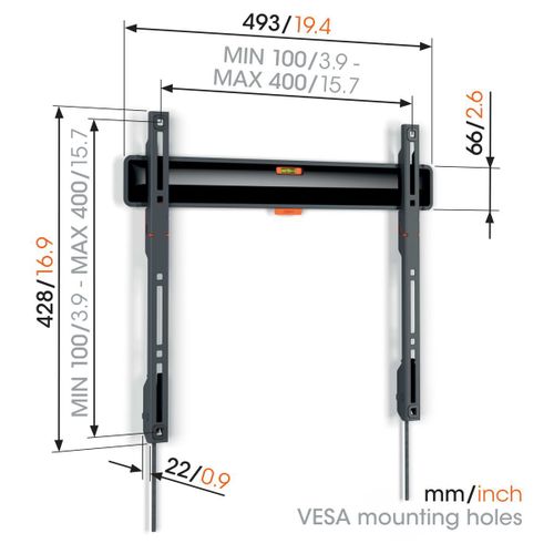 Vogels TVM3403, zidni nosač za ekrane od 32"-77", fiksni, do 50kg slika 2