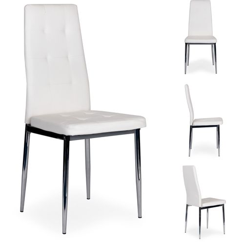 Set od 4 tapeciranih stolica bijeli slika 1