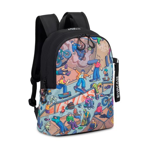 Ruksak RivaCase Agora 5420 black Urban Print backpack "Skaters", 12L slika 1