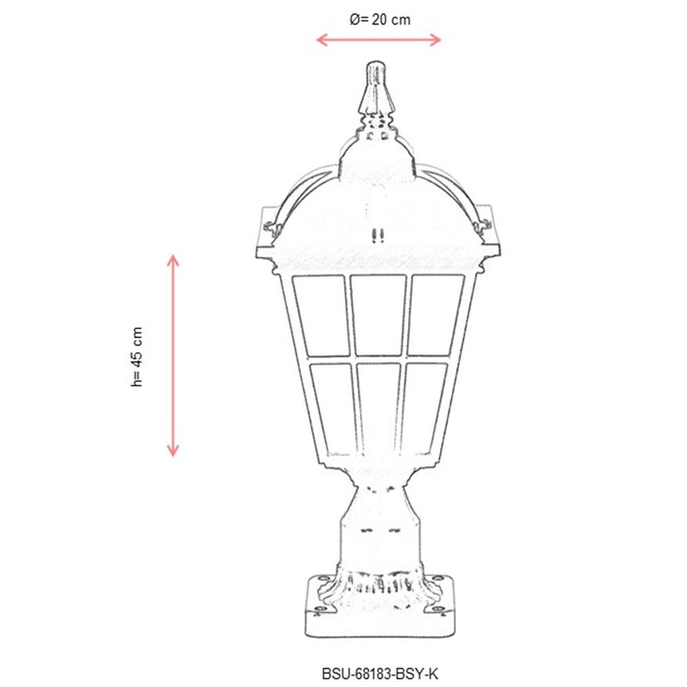BSU-68183-BSY-K Crna i Bijela Vanjska Zidna Lampa slika 3