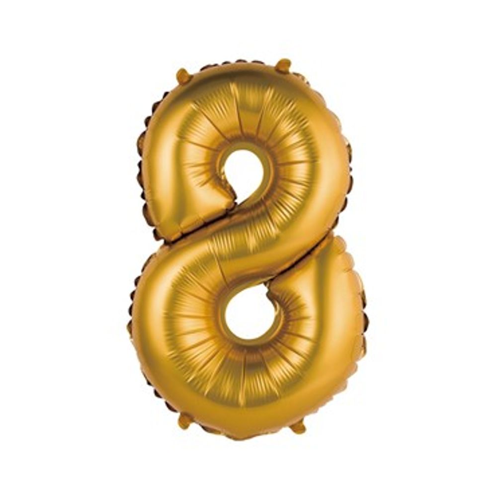 BC-AZL8 Folijski balon MATT 35 cm 8, Zlatni slika 1
