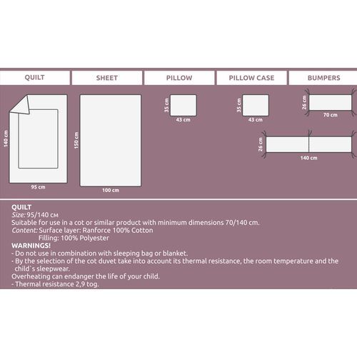 LORELLI ANTIDUST MITE 5-dijelni Set Posteljine Elephant 140 x 70 cm slika 3