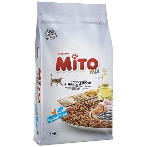 MITO MIX PREMIUM HRANA  za odrasle mačke - piletina i riba 1kg slika 1