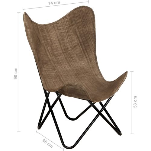 Leptir-stolica od platna smeđe-siva slika 32