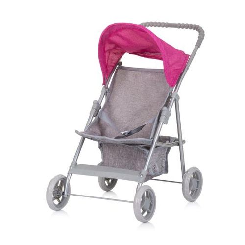 Chipolino KOLICA ZA LUTKE "ALICE" grey/pink linnen slika 1