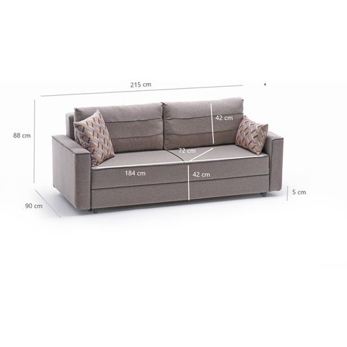 Atelier Del Sofa Trosjed na razvlačenje, Krem, Ece - Cream slika 9