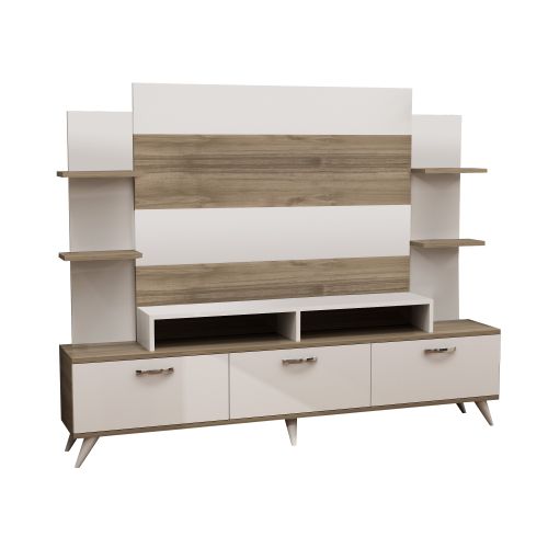 Woody Fashion TV jedinica, Diana - White, Walnut slika 4