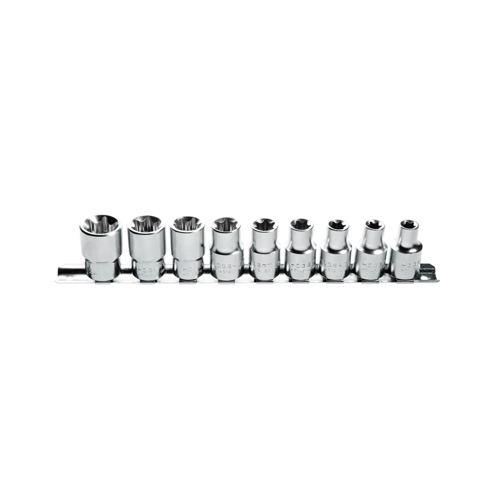 Högert  Set nasadnih ključeva 1/2" E profil, E10-E24, 9-dijelni, na metalnoj traci slika 1