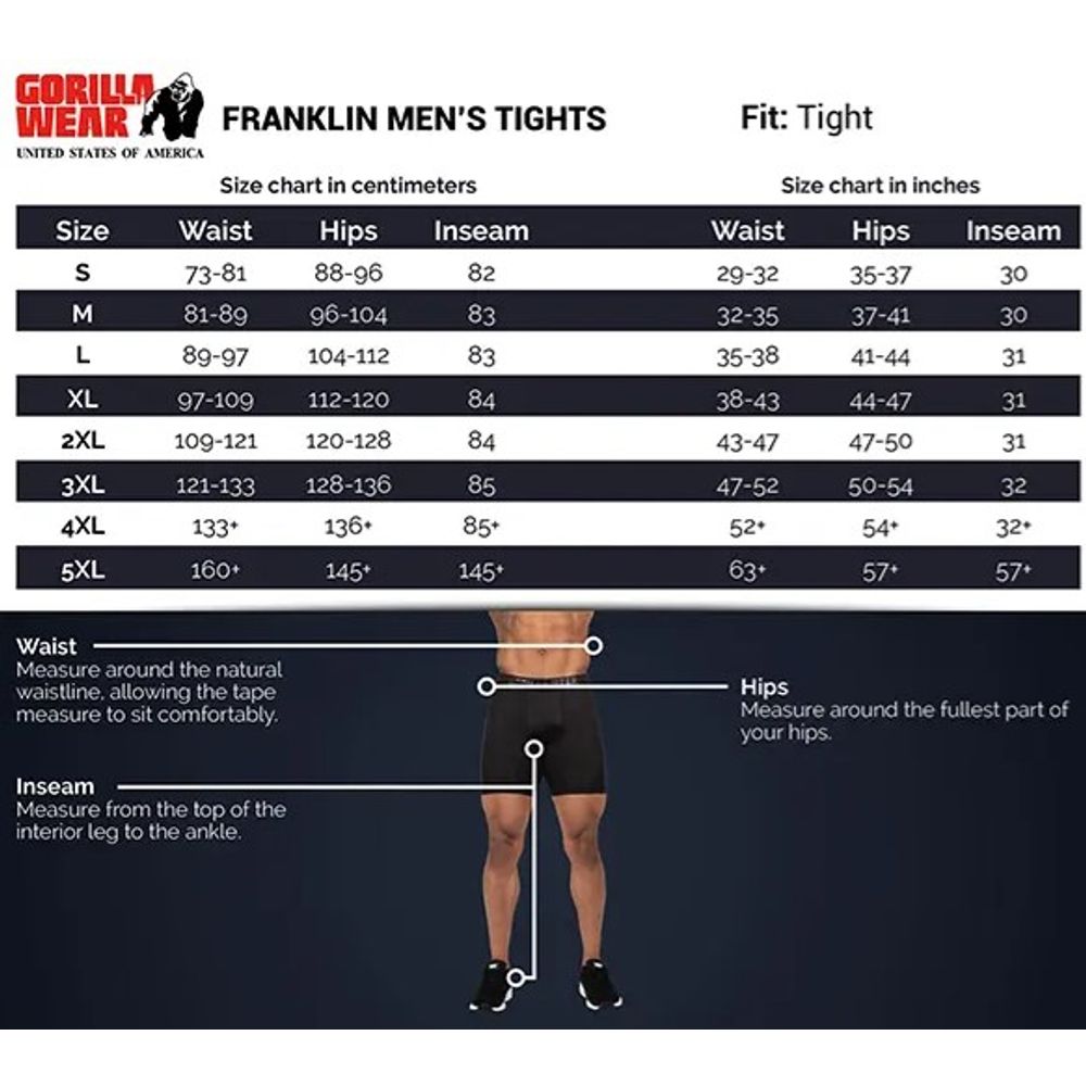 Gorilla Wear FRANKLIN Muške helanke, Crno/Sive slika 3