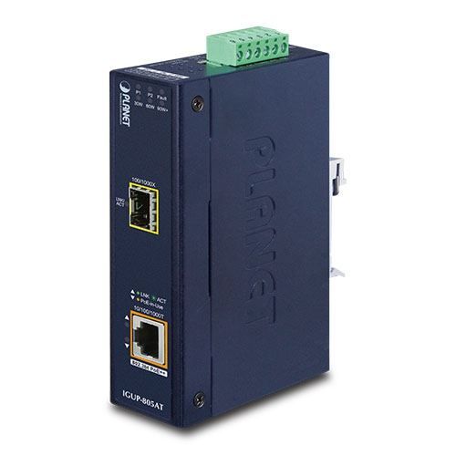 Planet Industrial 1-Port 100 1000X SFP to 1-Port GbE 802.3bt PoE Media Converter slika 1