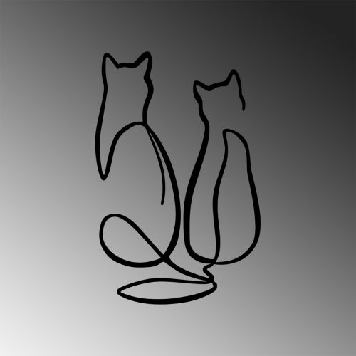 Wallity Metalna zidna dekoracija, Couple Cat Love slika 5