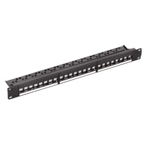 NaviaTec Cat6 blank patch panel for 24 keystones 1U