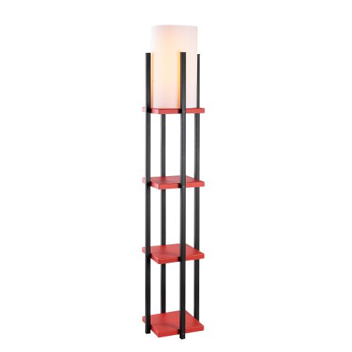 Stojeća lampa u crno-crvenoj boji, model 7117 slika 4