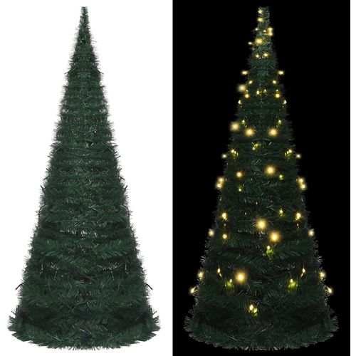 Prigodno umjetno božićno drvce s LED svjetlima zeleno 210 cm slika 10