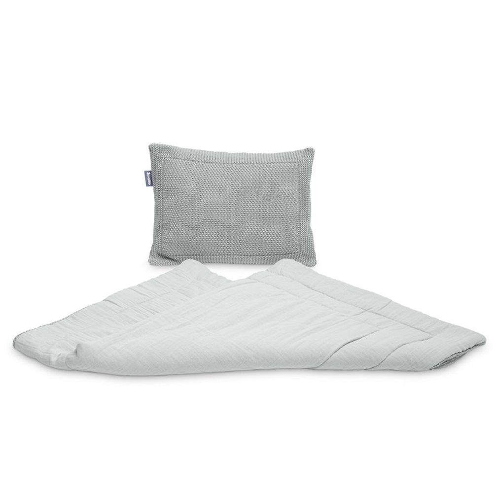 Pleteni set za krevetić - sivi slika 4