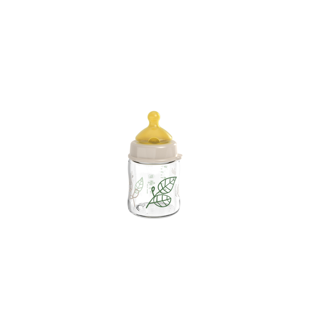 nip® Staklena flašica širokog grla Cherry Green 120ml 0m+, Beige slika 2