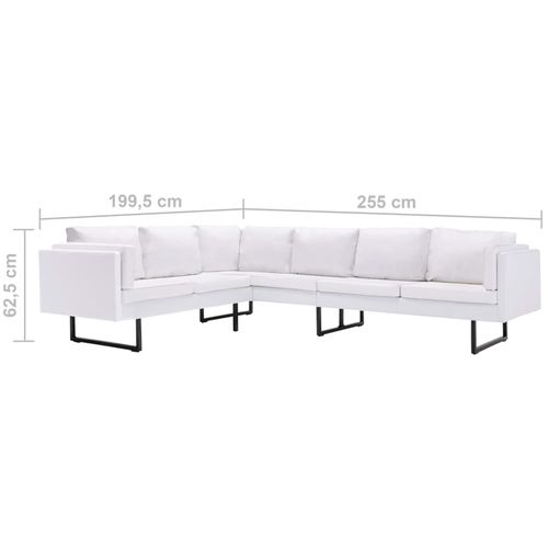 Kutna sofa od umjetne kože bijela slika 9