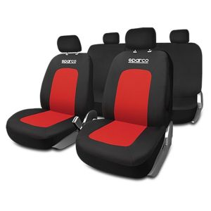 Set presvlaka za sjedala Sparco Sport Crna/Crvena