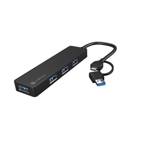 Natec NHU-2023 MAYFLY, USB 3.0 Hub, 4-Port, USB Type-C Adapter, Cable 15 cm slika 1