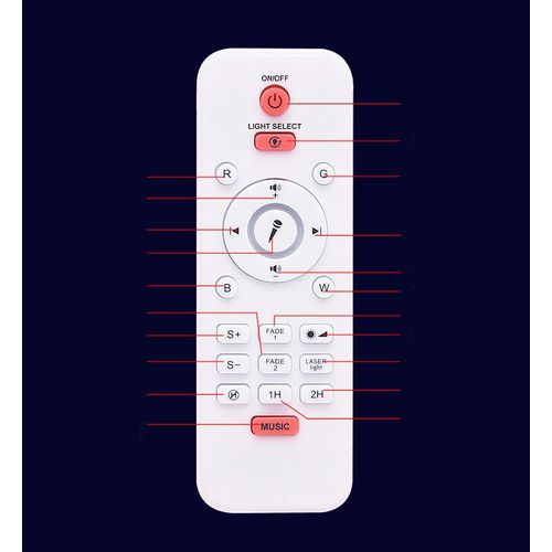 Projektor noćno svijetlo s Bluetooth zvučnikom - bijeli slika 2