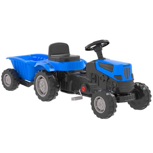 Traktor s prikolicom na pedale XXL plavi 143 cm slika 1