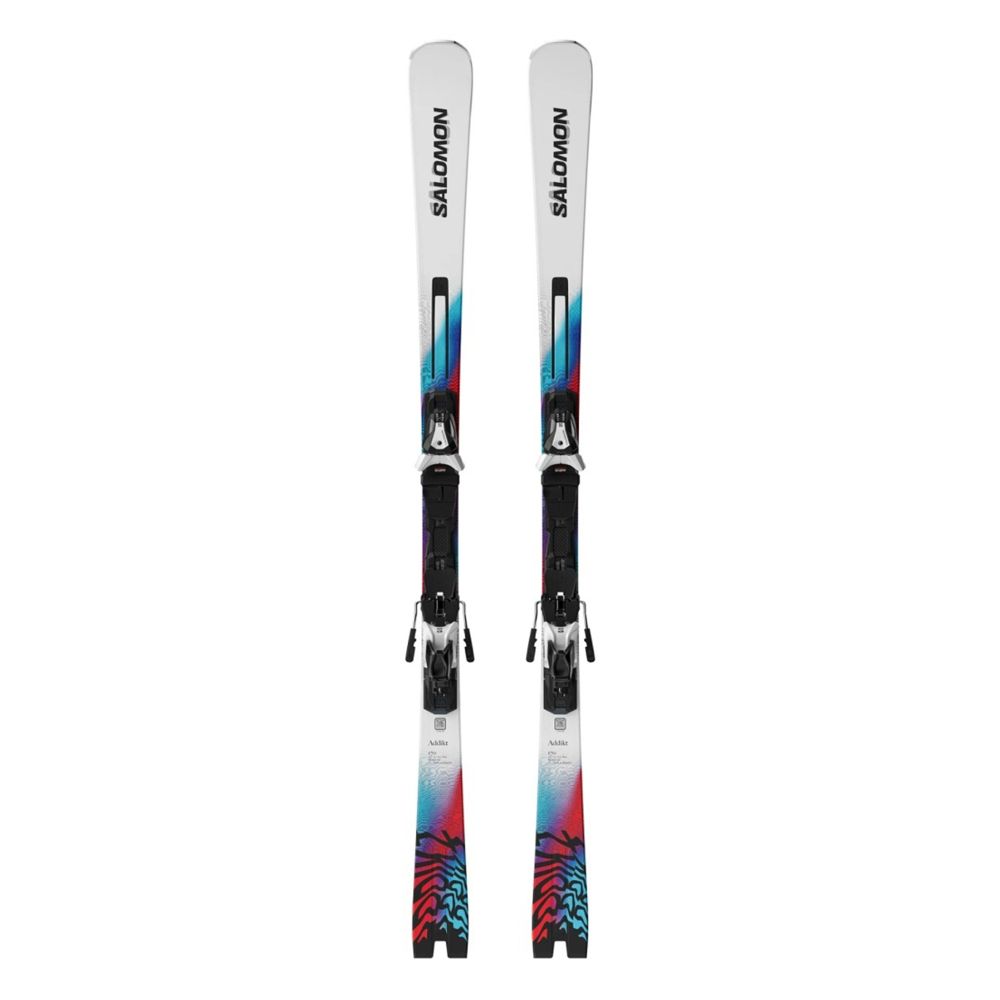 Salomon Skije sa vezovima E Addikt + MI12 GW F80 White/Neon Blue/Red slika 1