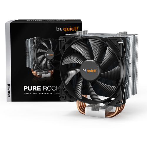 be quiet! BK006 Pure Rock 2 [with LGA-1700 Mounting Kit], 150W TDP, 120mm PWM fan, brushed aluminum, thermal grease (already applied), backplate mounting set for Intel and AMD slika 1
