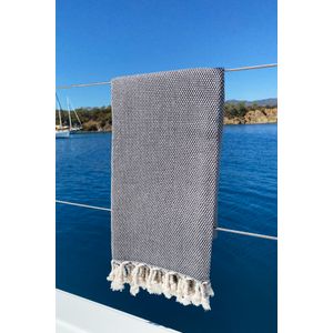 Likya - Crno-bijeli Fouta (Peškir za plažu)