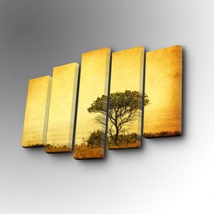 5PUC-125 Multicolor Decorative Canvas Painting (5 Pieces)