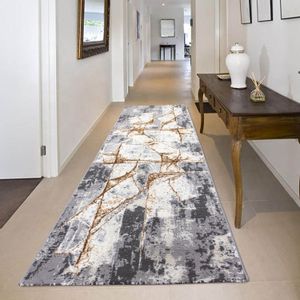 Conceptum Hypnose  HE625 - Grey, Gold   GreyGold Hall Carpet (80 x 300)