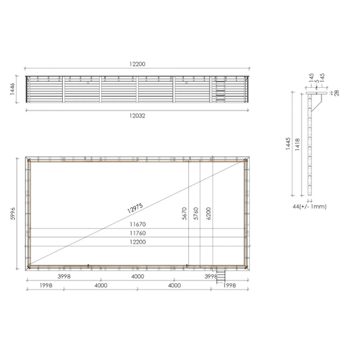 Drveni bazen 12,20*6,20 - V.1,44 m slika 6