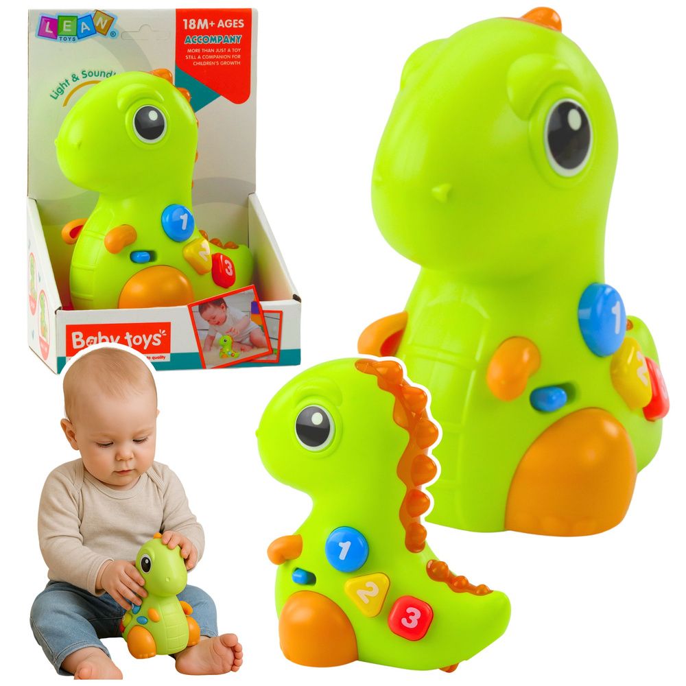 Interaktivna igračka za malu djecu Dinosaur na kotačima sa svjetlima i zvukovima slika 1